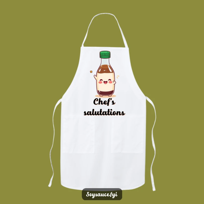 Funny Kawaii Soy Sauce Cap Tip Apron: Cook with Playful Politeness