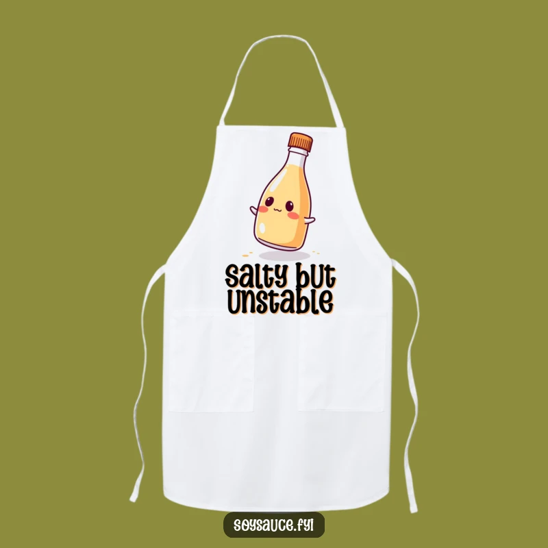 Funny Kawaii Soy Sauce Apron: Comical Wobble for Kitchen Shenanigans