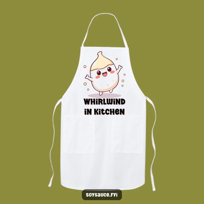 Funny Kawaii Soy Sauce Spin Apron: Cook with Playful Flair