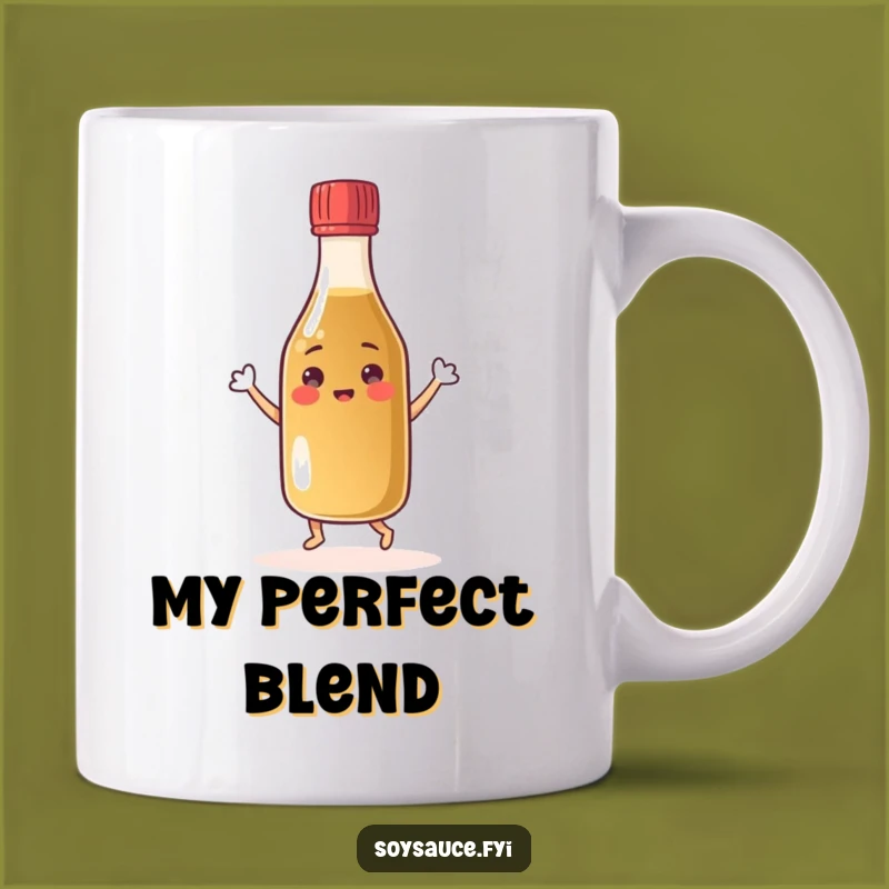 Funny Dancing Soy Sauce Mug: Cheerful Condiment Character Gift