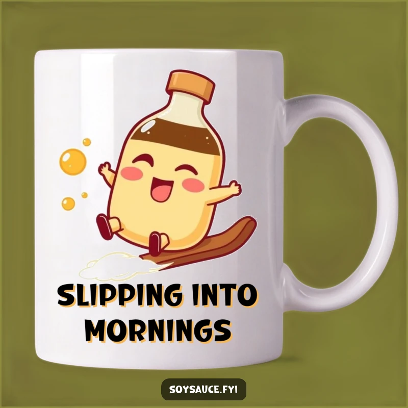 Funny Winking Soy Sauce Slide Mug - Smooth Moves for Your Morning Brew