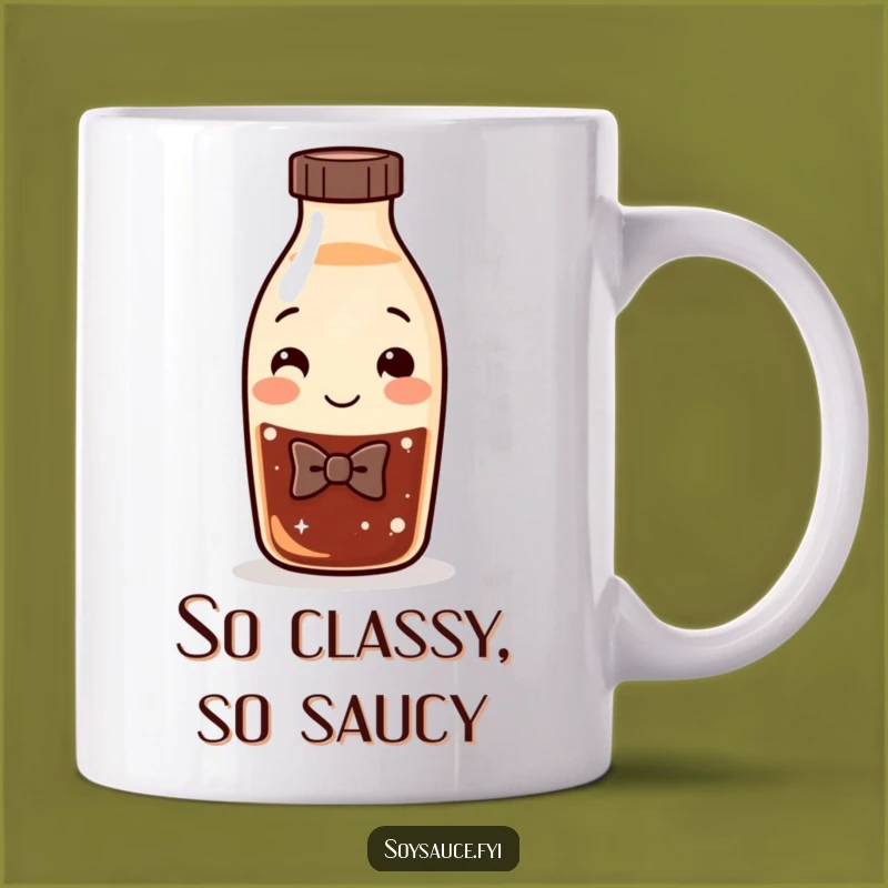 Funny Soy Sauce Bow Tie Guy Mug: A Dapper and Hilarious Gift for Condiment Lovers