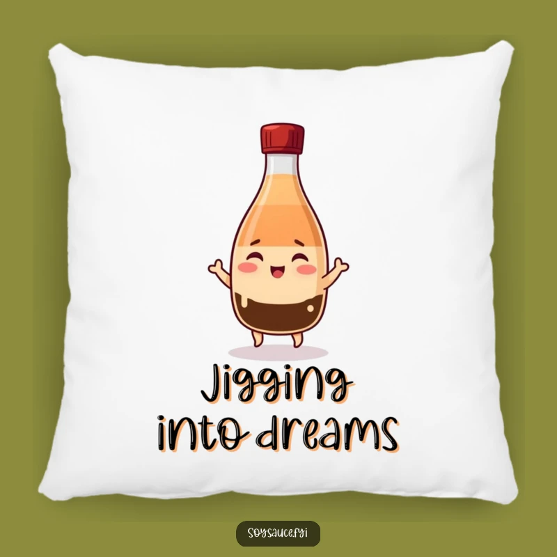 Funny Kawaii Soy Sauce Pillow: Cozy Comfort with a Winking Jigging Bottle