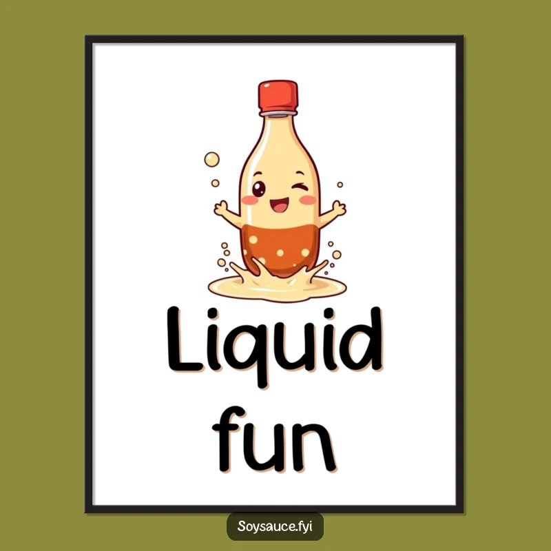 Funny Digital Art: Soy Sauce Splash - Instant Grinning Bottle Download - Gift!