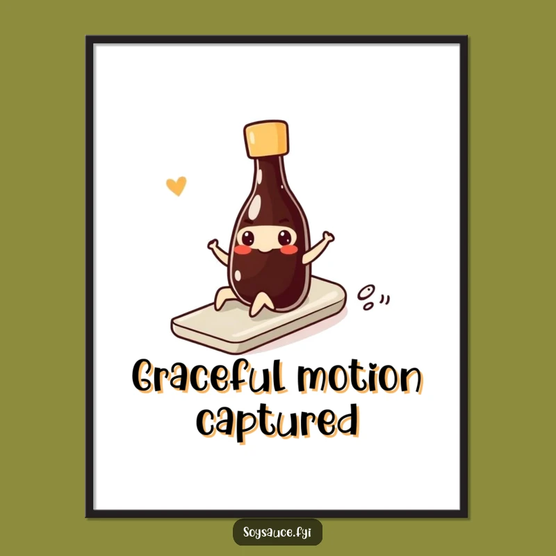 Printable Funny Kawaii Soy Sauce Art - Instant Slide Humor Decor
