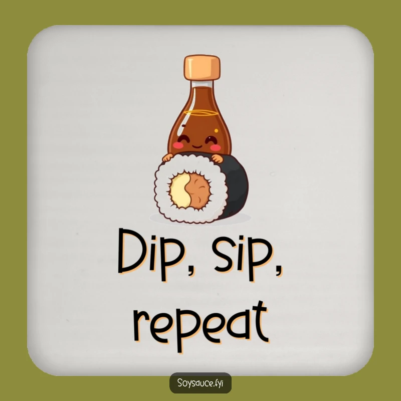 Funny Sushi Coaster Set: Giggling Soy Sauce Protection, Ideal Gift