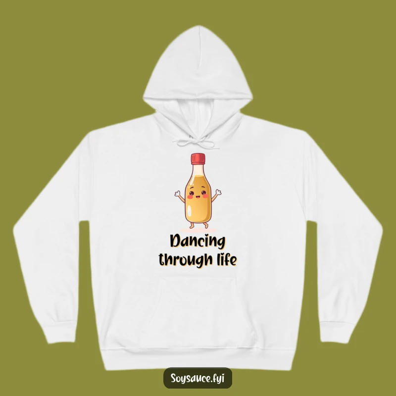 Funny Dancing Soy Sauce Hoodie: Cozy Condiment Character Comfort Gift