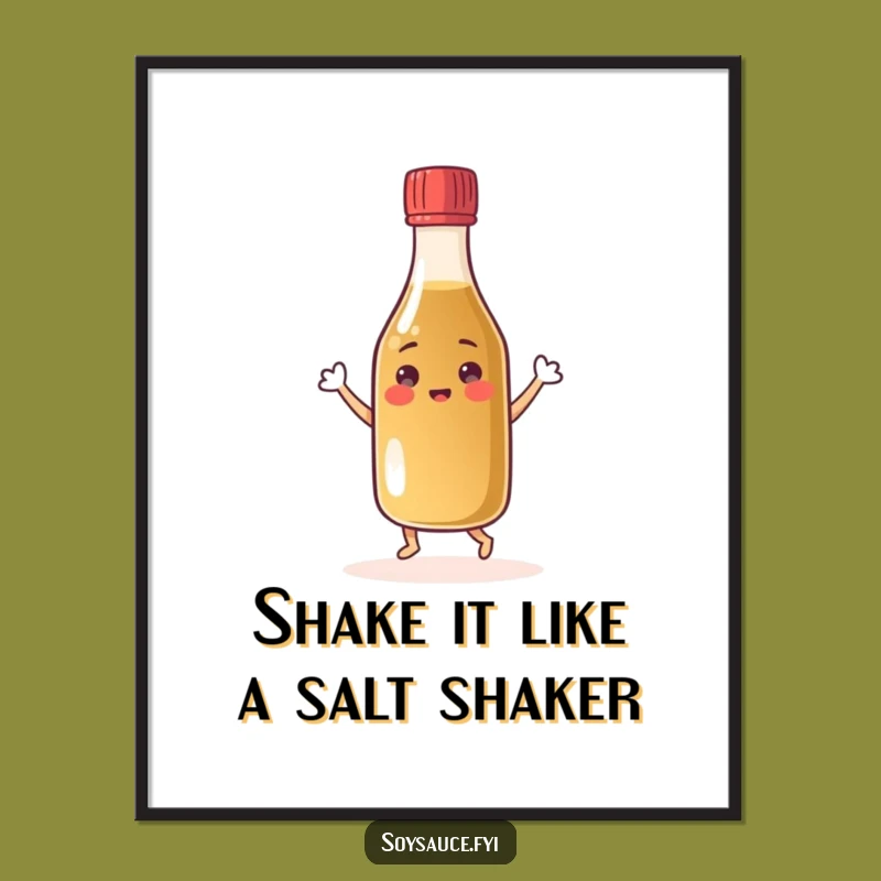 Free Printable Wall Art: Dancing Soy Sauce Bottle, Quirky Kitchen Decor