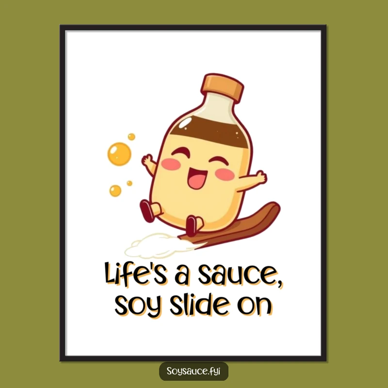 Free Printable Wall Art: Smooth Soy Sauce Slide - Funny Kitchen Decor