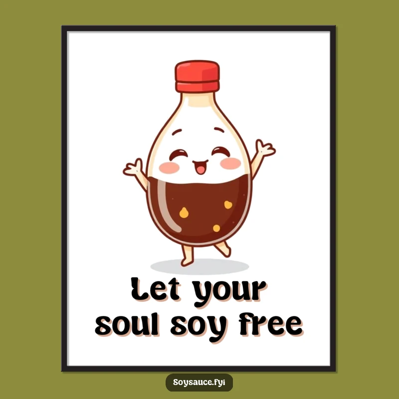 Free Printable Wall Art: Dancing Soy Sauce - Humorous Downloadable Decor