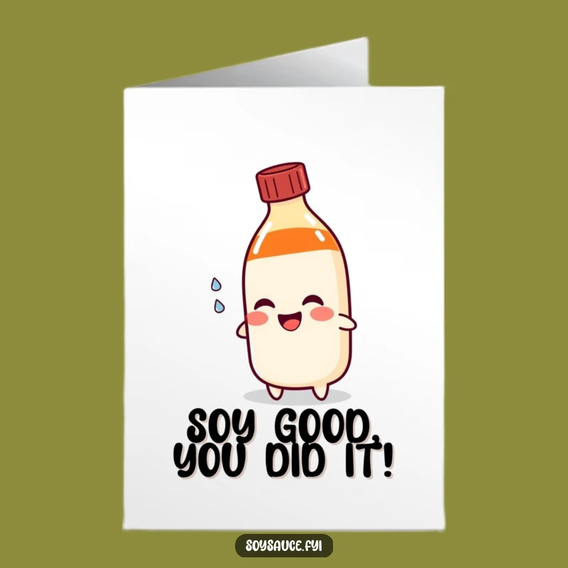 Free Printable Congrats Card: Happy Soy Sauce Tear - Funny Downloadable