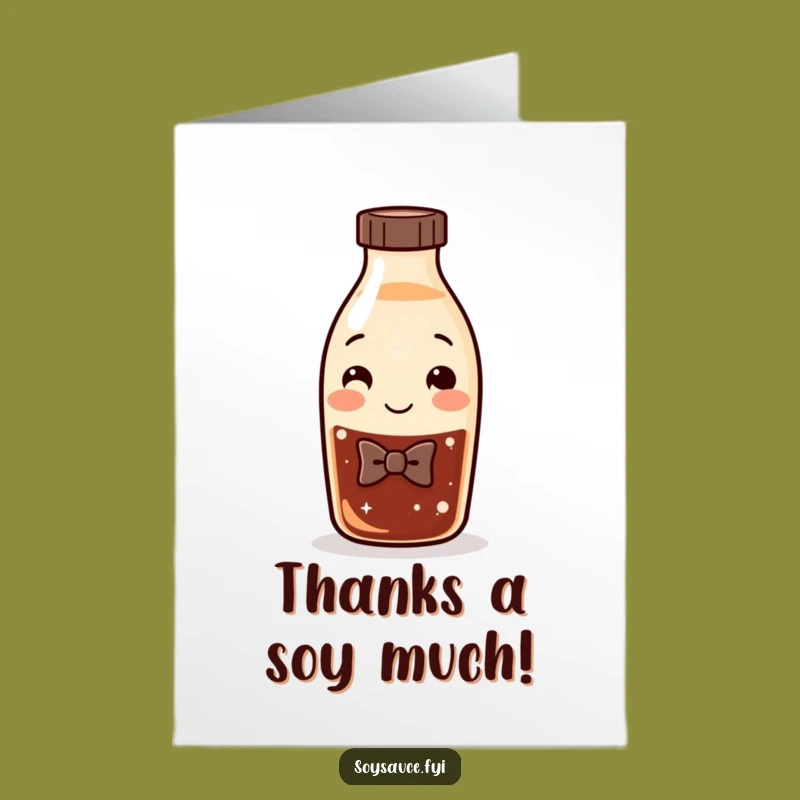 Free Printable Thank You Card: Classy Soy Sauce Bottle - Humorous Downloadable
