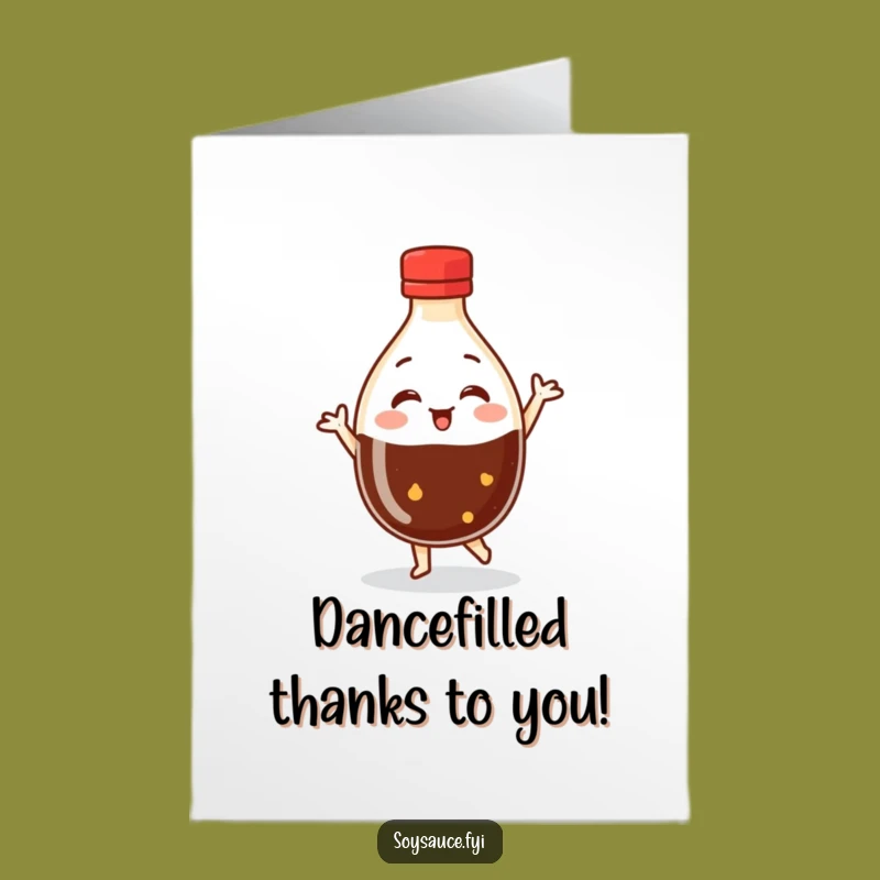 Free Printable Thank You Card: Dancing Soy Sauce - Fun Downloadable