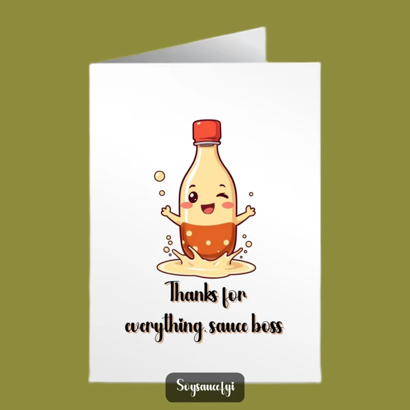 Free Printable Thank You Card: Saucy Gratitude Soy Sauce! Funny Downloadable Gift with a Kick