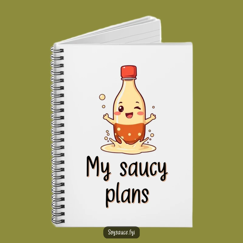 Funny Notebook: Soy Sauce Bottle Splash - Grinning Character Journal - Gift!