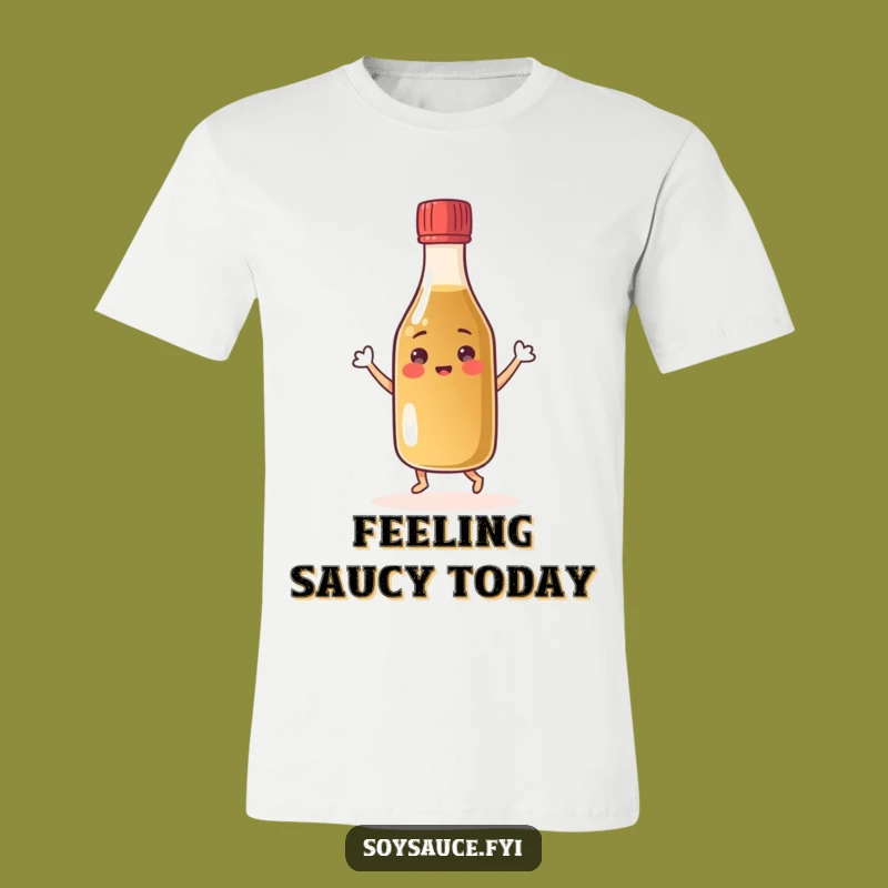 Funny Dancing Soy Sauce T-Shirt: Cheerful Condiment Character Tee Gift