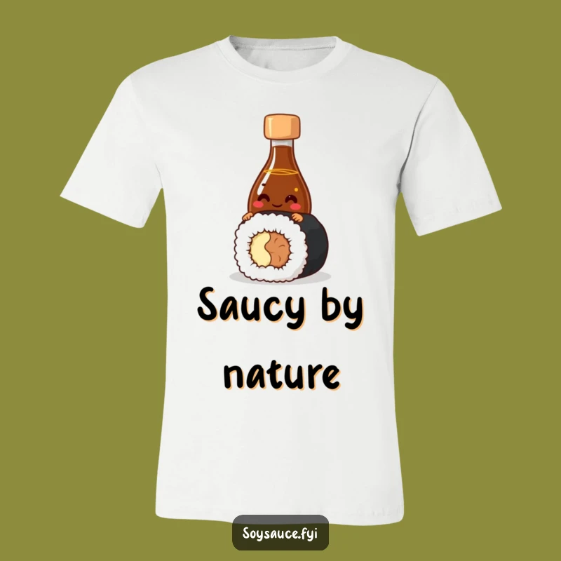 Funny Sushi Tee: Giggling Soy Sauce Bottle, Ideal Gift for Food Lovers